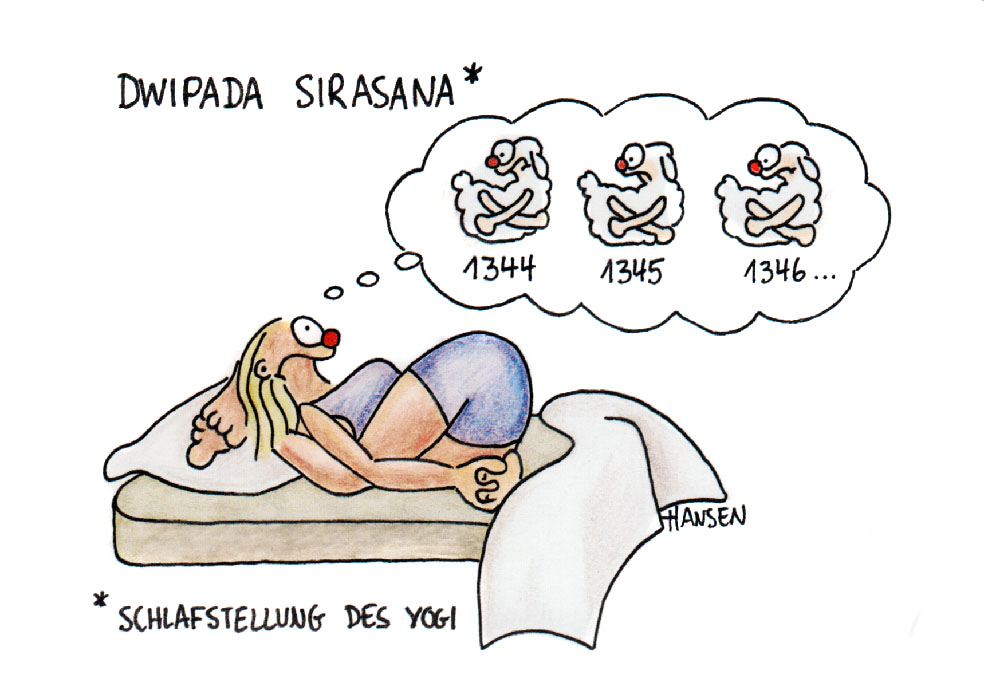 Dwipada Sirasana, Schlafstellung des Yogi
