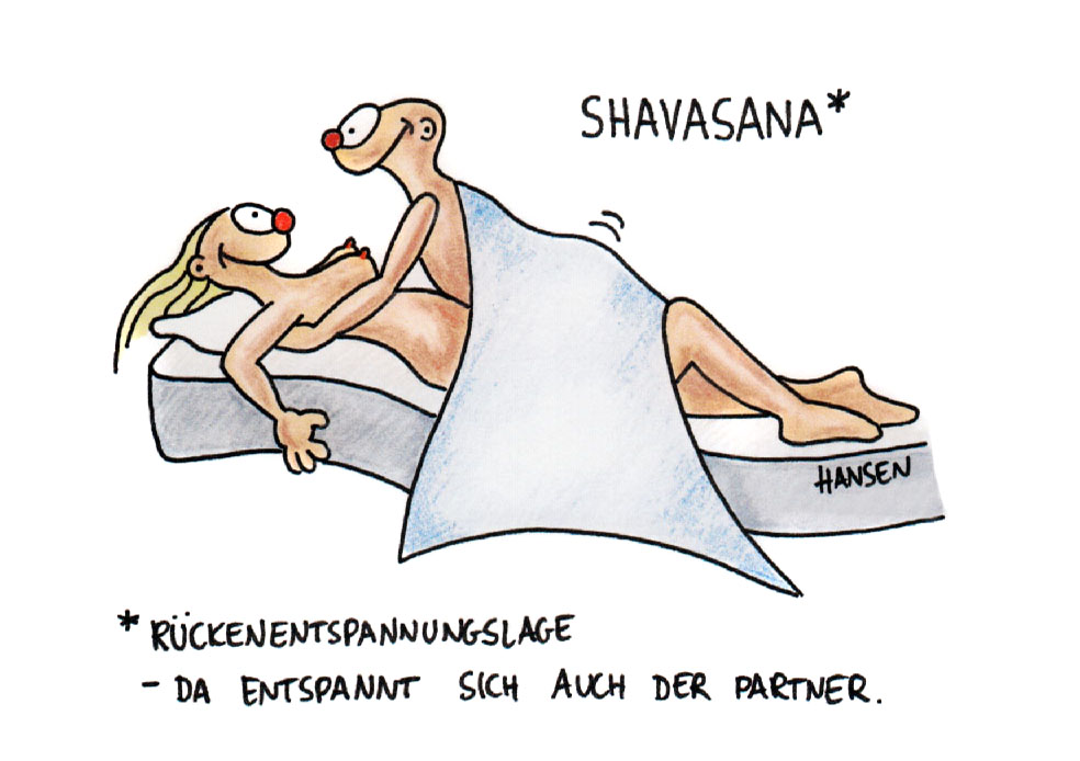 Shavasana, die Rückenentspannungslage, da entspannt sich auch der Partner